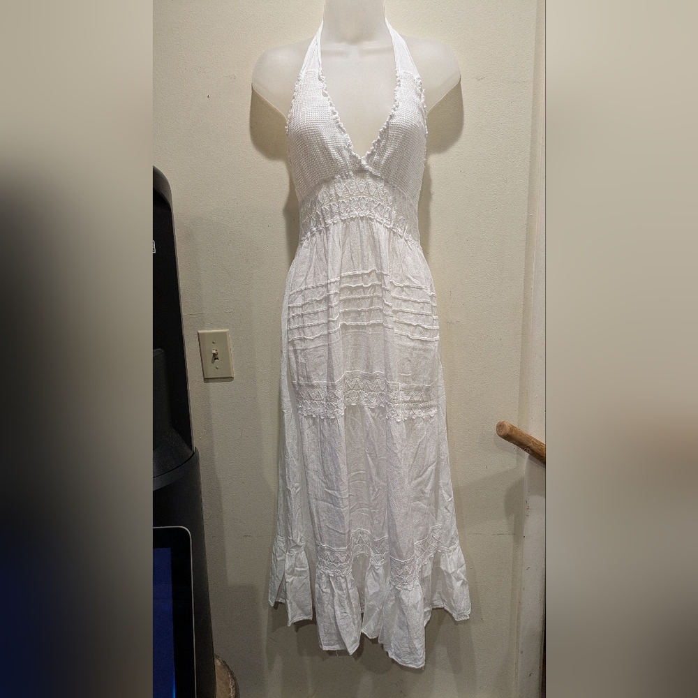 Sea Ivory Halter Maxi Dress